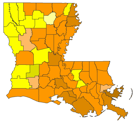 2016 Presidential Republican Primary - Louisiana Election County Map