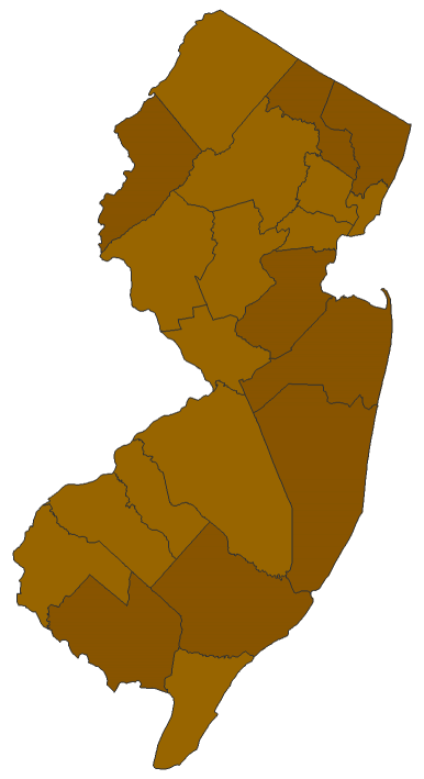 2016 Presidential Republican Primary - New Jersey Election County Map