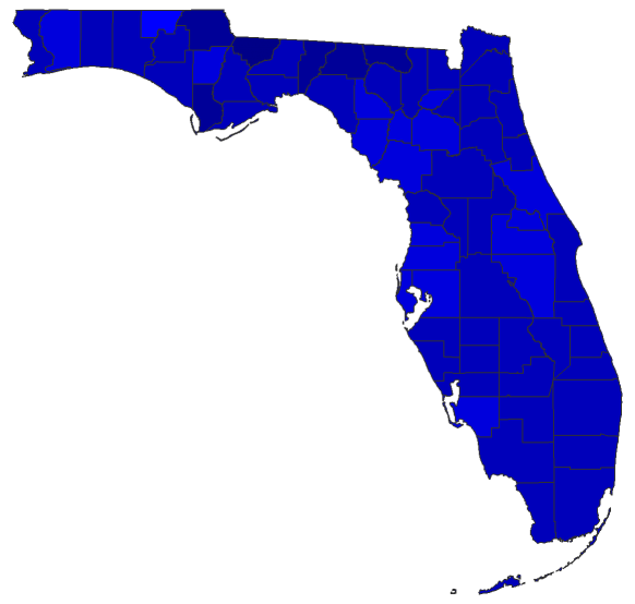 2020 Presidential Democratic Primary - Florida Election County Map