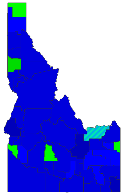 2020 Presidential Democratic Primary - Idaho Election County Map