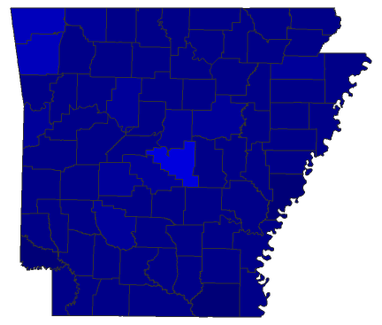 2024 Presidential Republican Primary - Arkansas Election County Map
