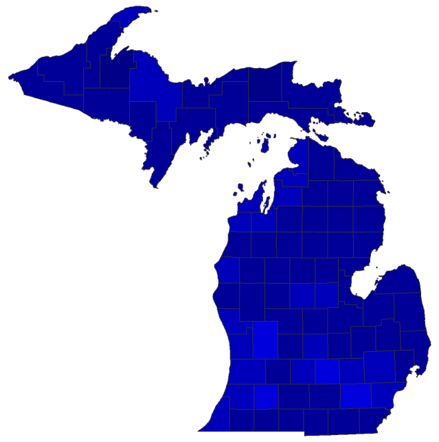 2024 Presidential Republican Primary - Michigan Election County Map