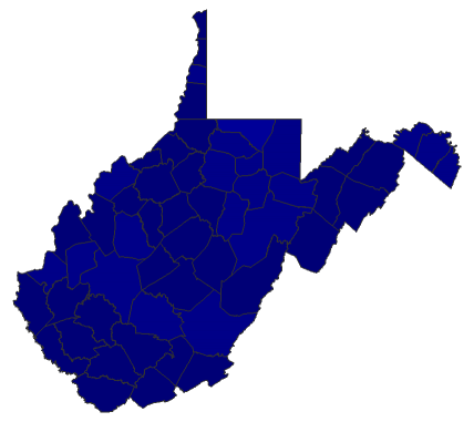 2024 Presidential Republican Primary - West Virginia Election County Map