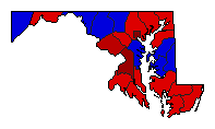 1994 Maryland County Map of General Election Results for Senator