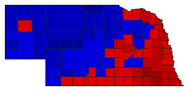 1994 Nebraska County Map of General Election Results for Senator