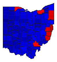 1994 Ohio County Map of General Election Results for Senator