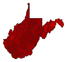 2000 West Virginia County Map of General Election Results for Senator