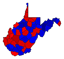2018 West Virginia County Map of General Election Results for Senator