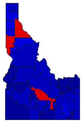 1990 Idaho County Map of General Election Results for Senator