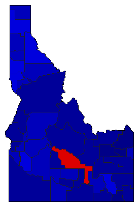 2002 Idaho County Map of General Election Results for Senator