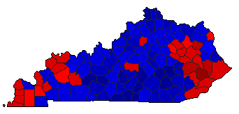 1996 Kentucky County Map of General Election Results for Senator