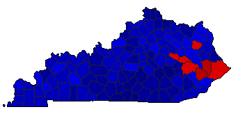 2002 Kentucky County Map of General Election Results for Senator