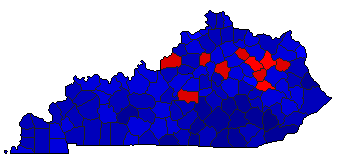 2014 Kentucky County Map of General Election Results for Senator
