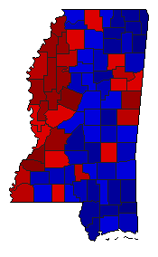 2018 Mississippi County Map of General Election Results for Senator