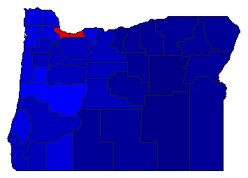 2002 Oregon County Map of General Election Results for Senator