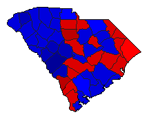 1996 South Carolina County Map of General Election Results for Senator