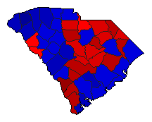 2002 South Carolina County Map of General Election Results for Senator