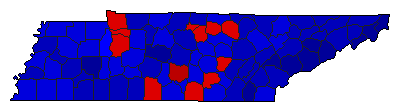 1994 Tennessee County Map of General Election Results for Senator