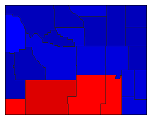 1996 Wyoming County Map of General Election Results for Senator