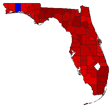1992 Florida County Map of General Election Results for Senator