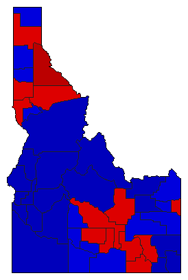 1992 Idaho County Map of General Election Results for Senator