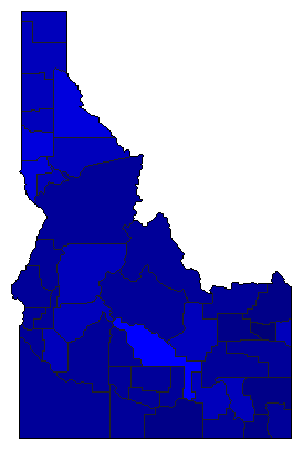 1998 Idaho County Map of General Election Results for Senator