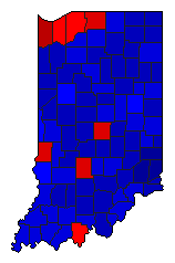 2016 Indiana County Map of General Election Results for Senator
