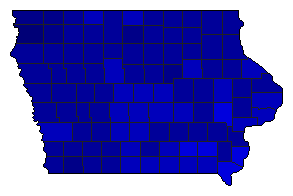 1992 Iowa County Map of General Election Results for Senator