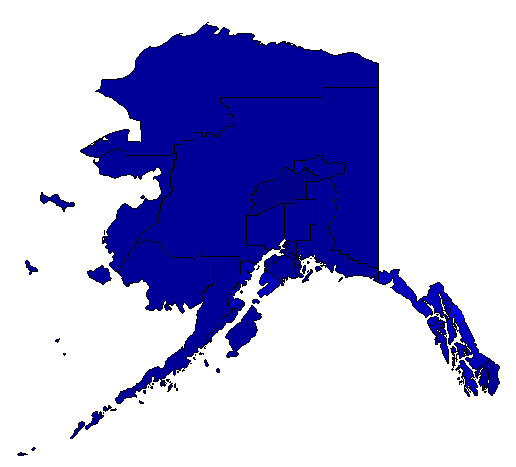 1998 Alaska County Map of General Election Results for Senator