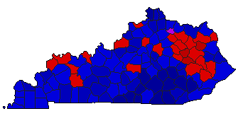 2010 Kentucky County Map of General Election Results for Senator