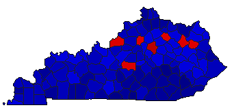 2016 Kentucky County Map of General Election Results for Senator