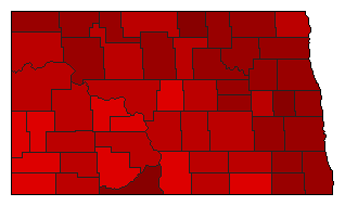2004 North Dakota County Map of General Election Results for Senator