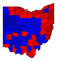 1992 Ohio County Map of General Election Results for Senator