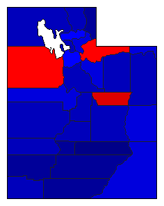 1992 Utah County Map of General Election Results for Senator