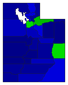 2022 Utah County Map of General Election Results for Senator