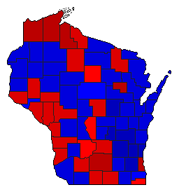 1998 Wisconsin County Map of General Election Results for Senator