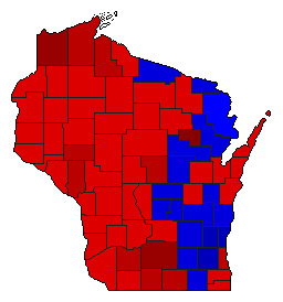 2004 Wisconsin County Map of General Election Results for Senator