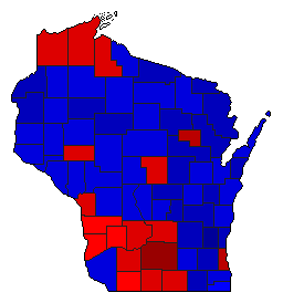2016 Wisconsin County Map of General Election Results for Senator