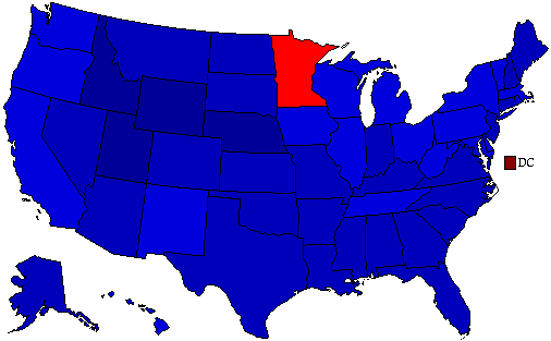 1984  County Map of General Election Results for President