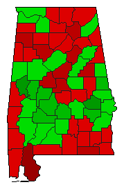 2010 Alabama County Map of General Election Results for Referendum