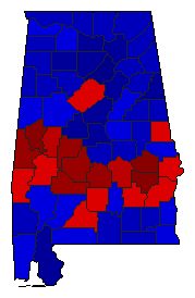 2014 Alabama County Map of General Election Results for Attorney General
