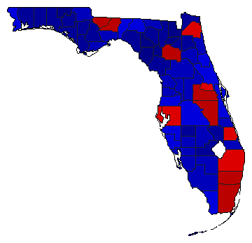 2018 Florida County Map of General Election Results for Agriculture Commissioner