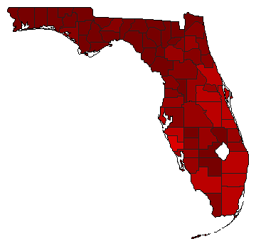 1958 Florida County Map of General Election Results for Senator