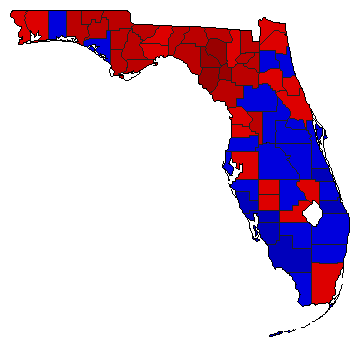 1980 Florida County Map of General Election Results for Senator
