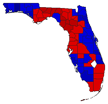 1988 Florida County Map of General Election Results for Senator