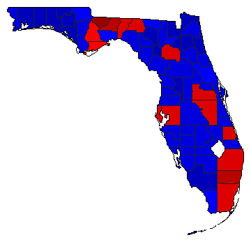 2010 Florida County Map of General Election Results for Governor