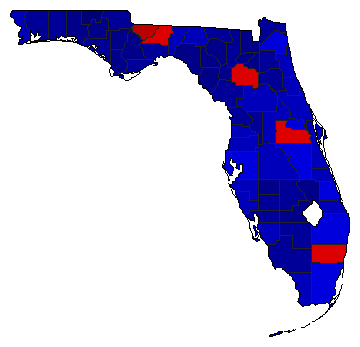 2022 Florida County Map of General Election Results for Governor