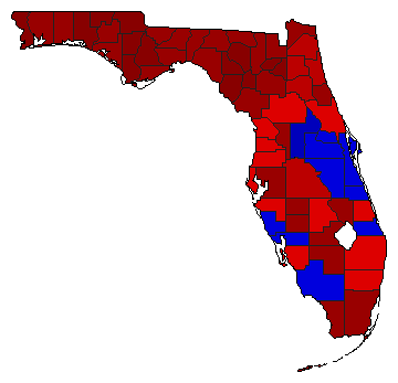 1970 Florida County Map of General Election Results for Attorney General