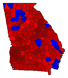 2002 Georgia County Map of General Election Results for Agriculture Commissioner