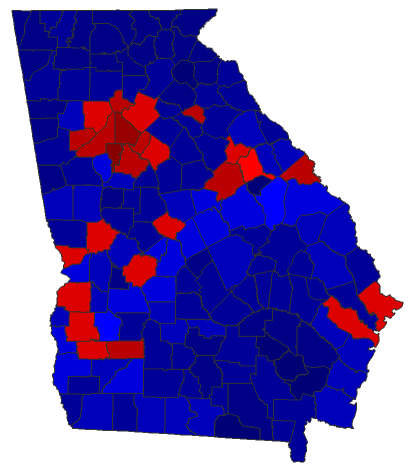 2022 Commissioner of Agriculture General Election - Georgia Election County Map